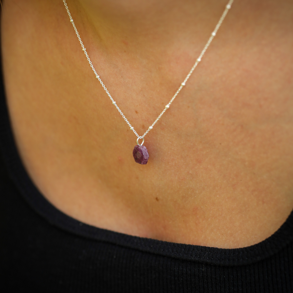 Halsketting Bamboe - Zilver