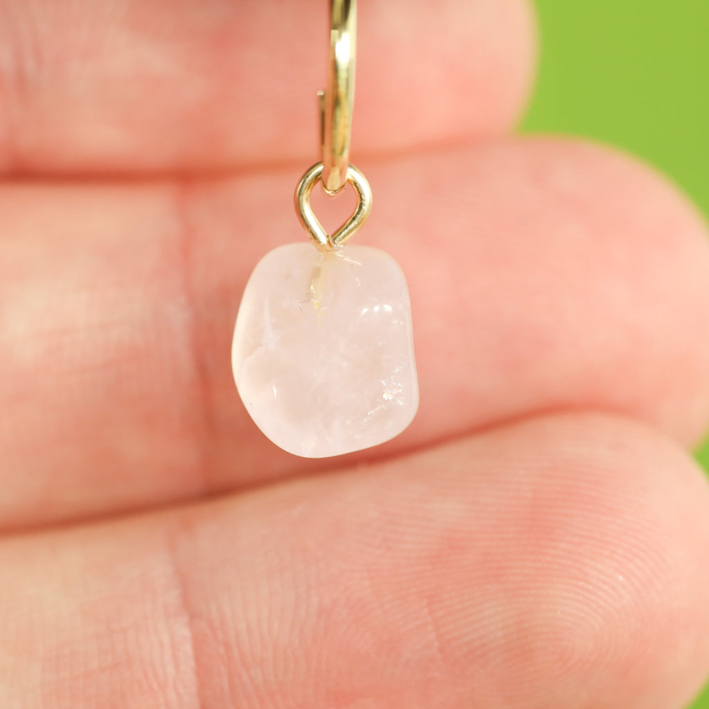 Rozenkwarts oorringbedel