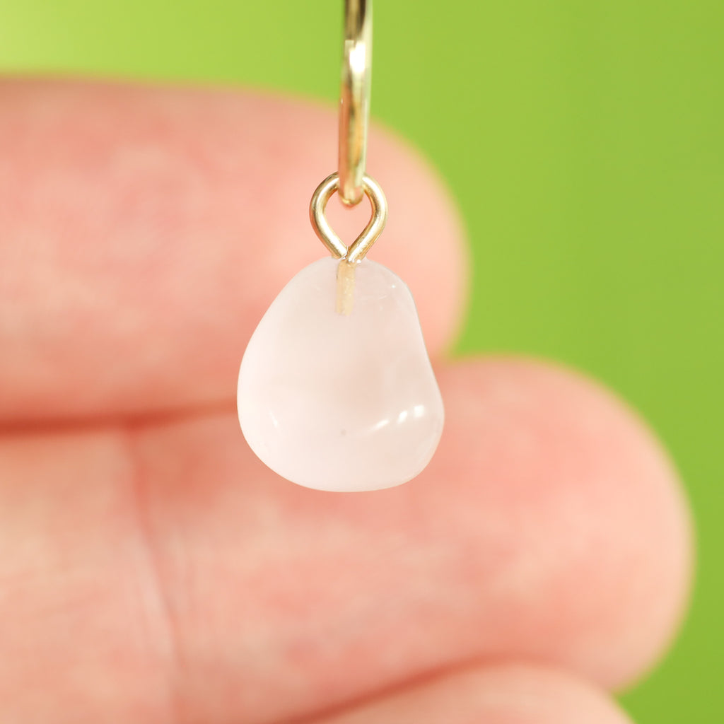 Rozenkwarts oorringbedel