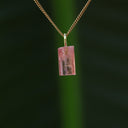 Ruwe roze toermalijn hanger