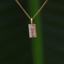 Ruwe roze toermalijn hanger