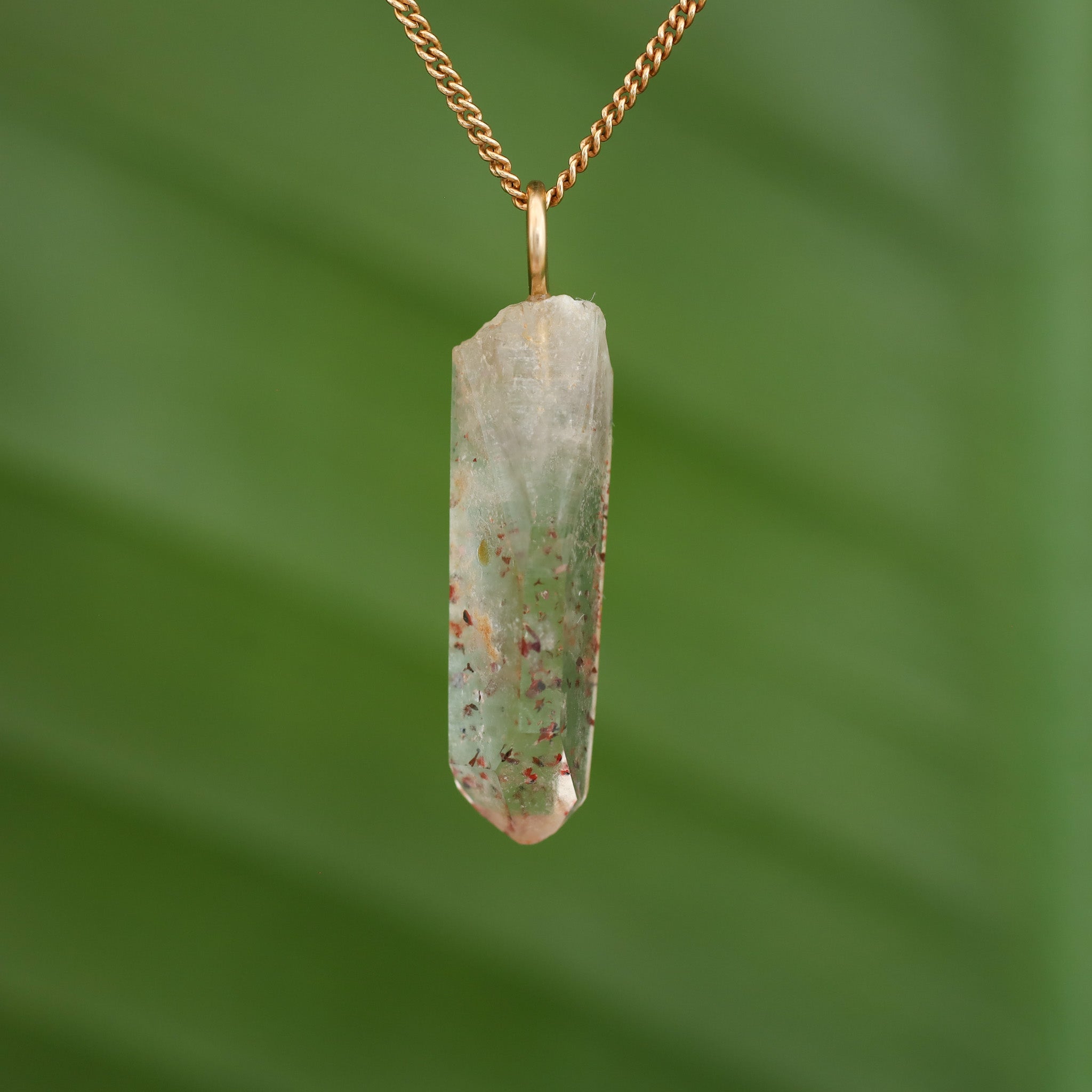 Veerpyriet hanger Pyriet ketting 2mm (set) - Lichtpuntje Kristallen