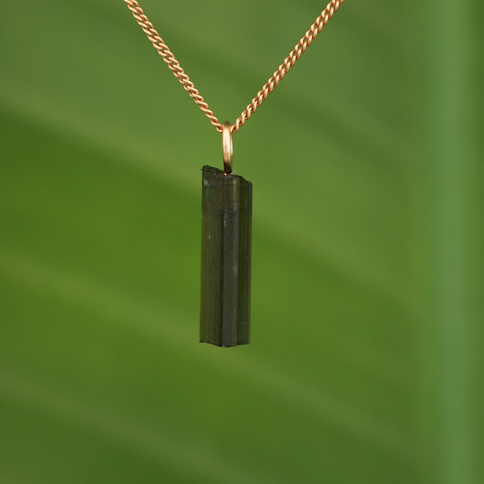 Pendentif tourmaline verte Collier Or et argent – Monos