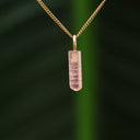 Ruwe roze toermalijn hanger