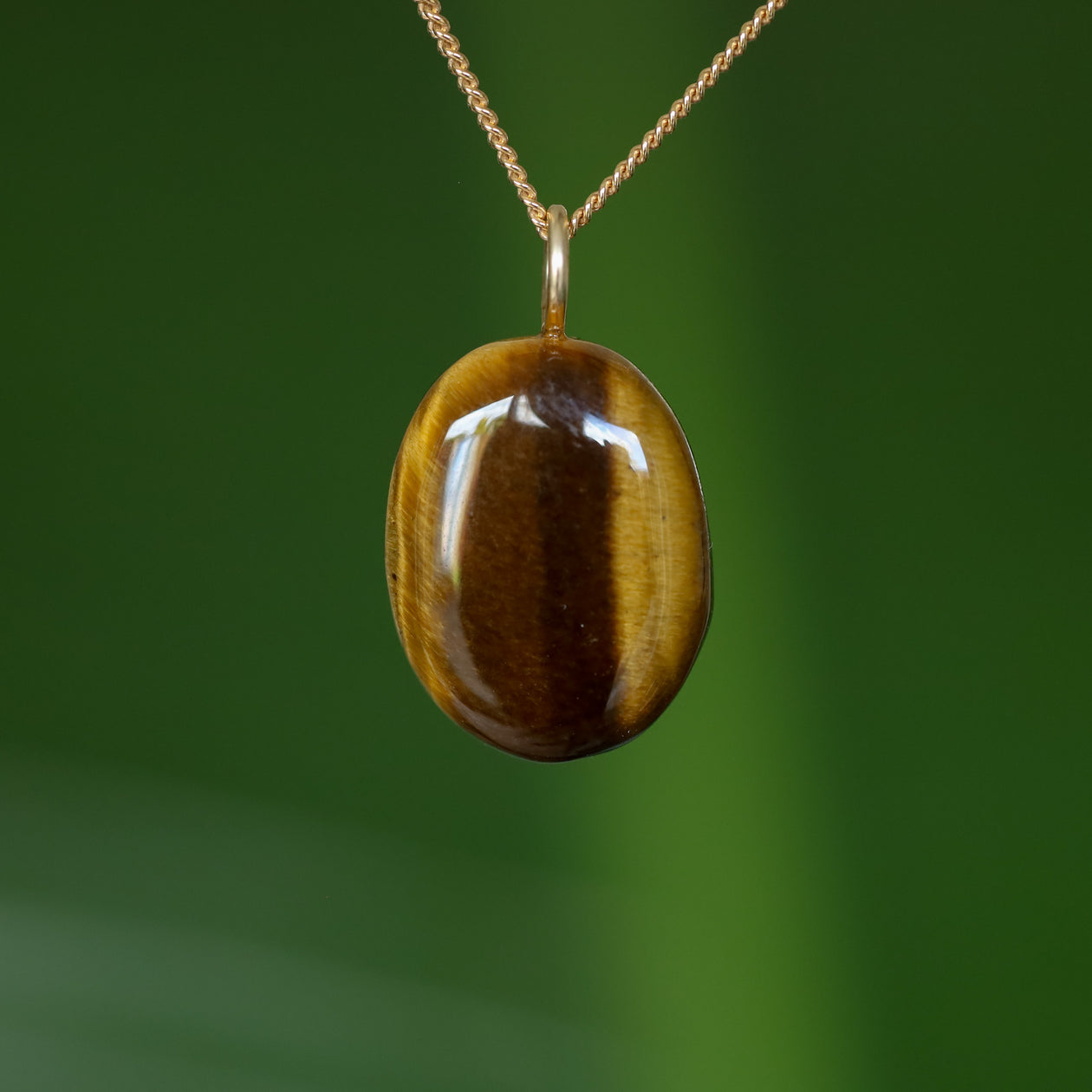 Tijgeroog Hanger - Ketting - Goud & Zilver – Monos edelstenen sieraden Tijgeroog Hanger - Ketting - Goud & Zilver – Monos edelstenen sieraden