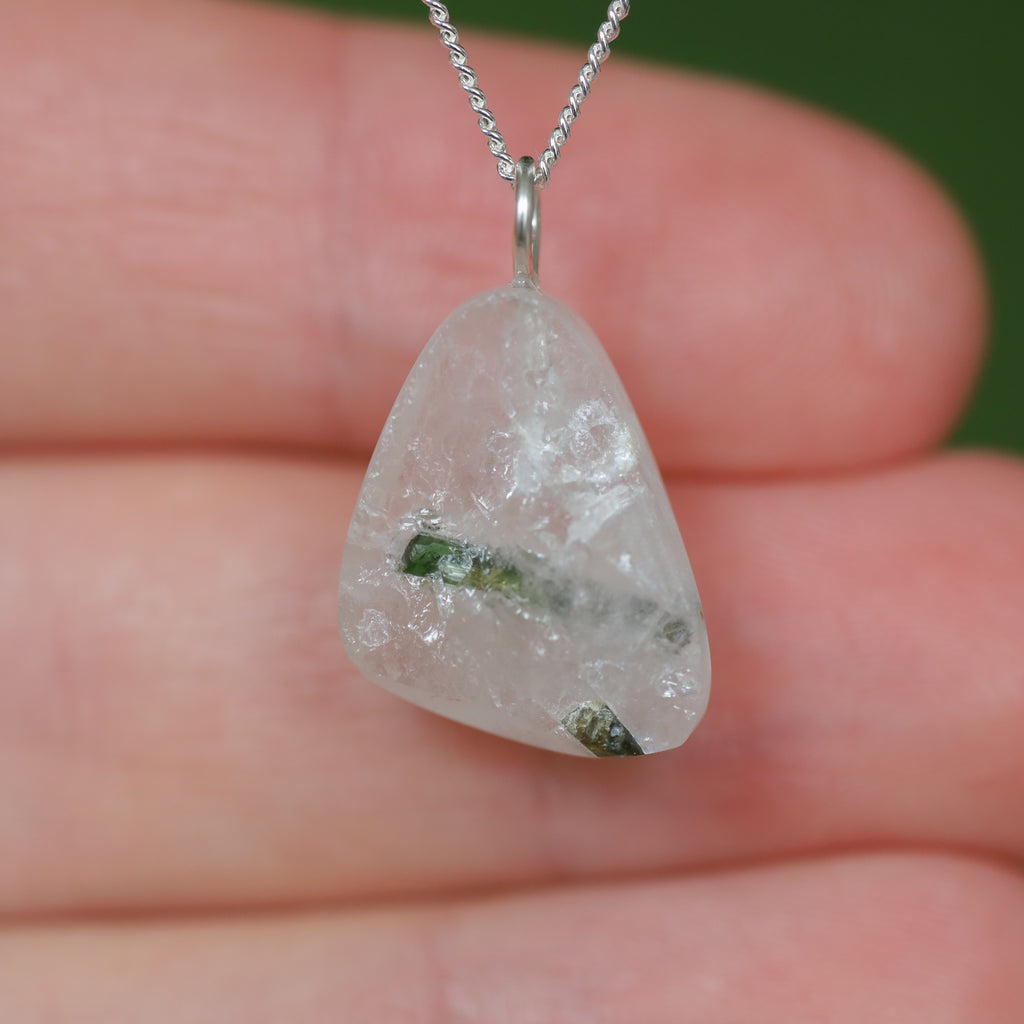 Groene Toermalijn in kwarts