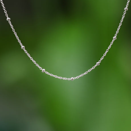 Halsketting Bamboe - Zilver