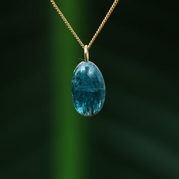 Teal kyanite pendant