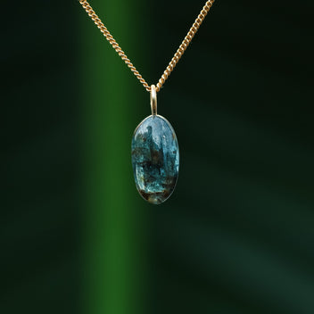 Teal kyanite pendant