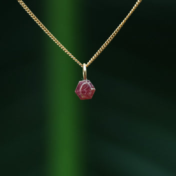 Rough ruby pendant