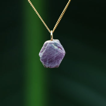 Rough ruby pendant