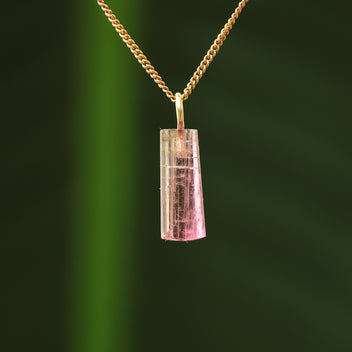 Roze toermalijn hanger