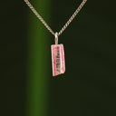 Ruwe roze toermalijn hanger