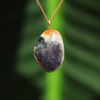 Iolite with sunstone pendant