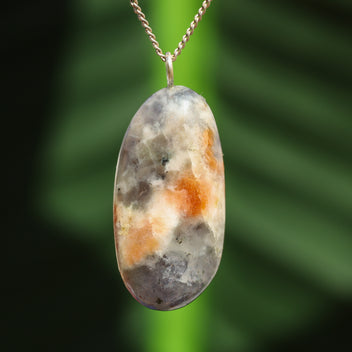 Iolite with sunstone pendant
