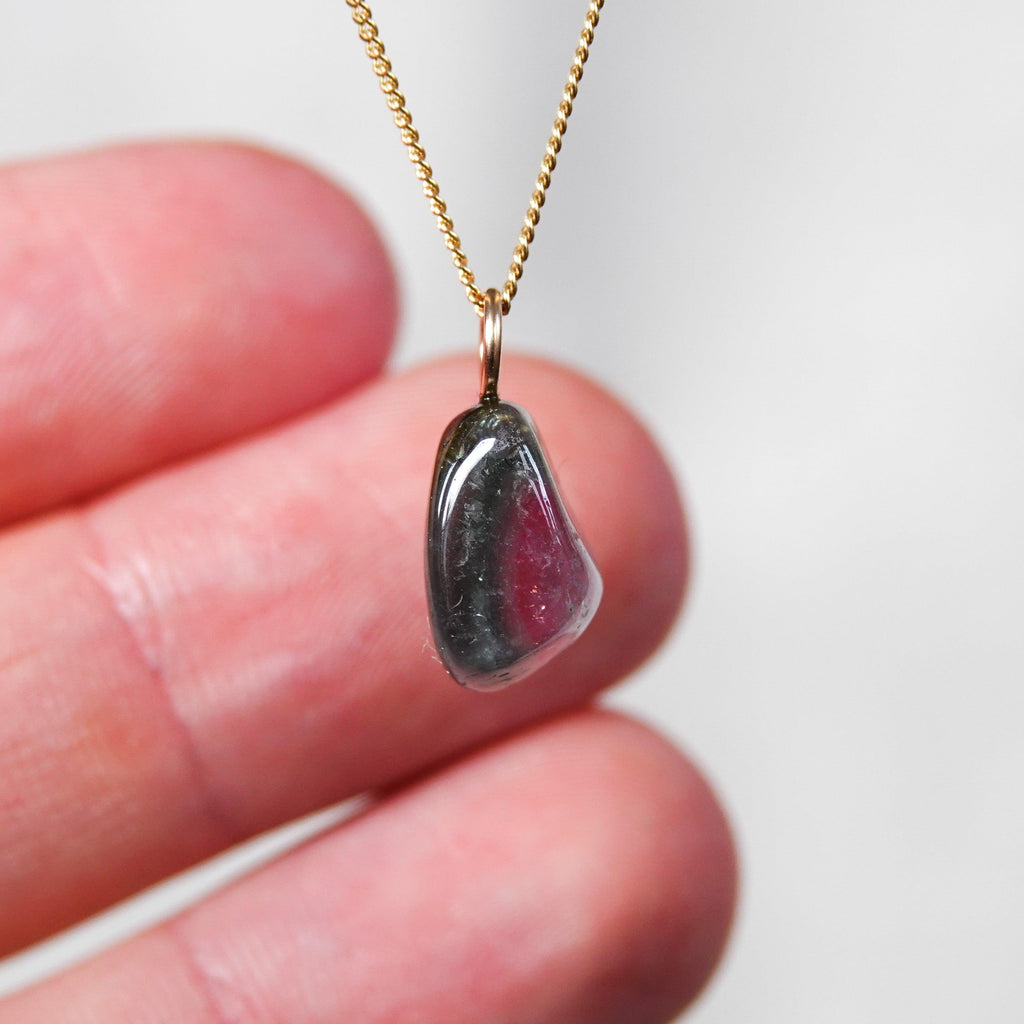 Watermeloen Toermalijn Hanger