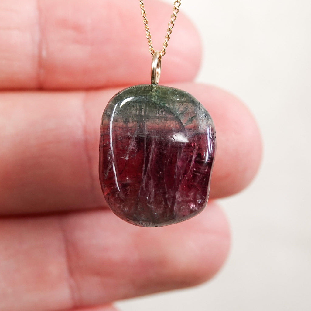 Watermeloen Toermalijn Hanger