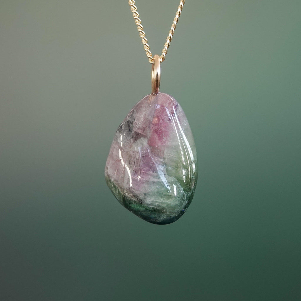 Watermeloen Toermalijn Hanger - Mónos Jewellery